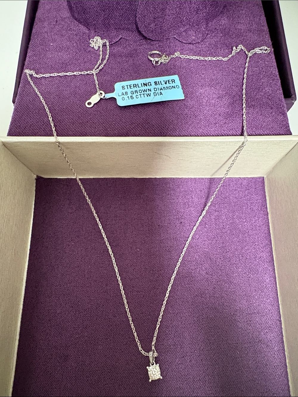 Sterling Silver Lab-Grown Diamond Pendant Necklace - 18 in